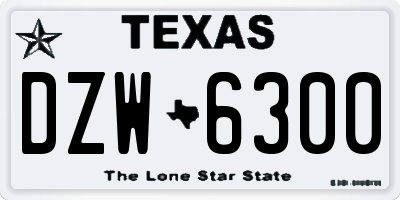 TX license plate DZW6300