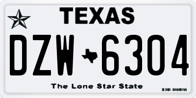 TX license plate DZW6304