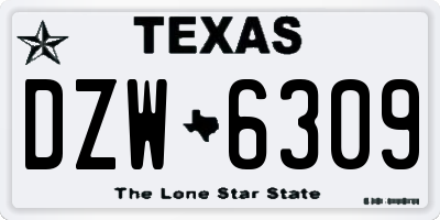 TX license plate DZW6309