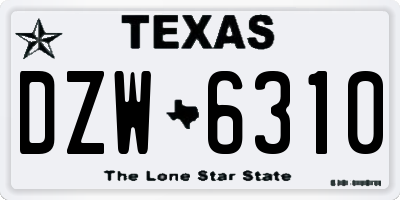 TX license plate DZW6310