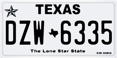 TX license plate DZW6335