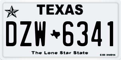 TX license plate DZW6341