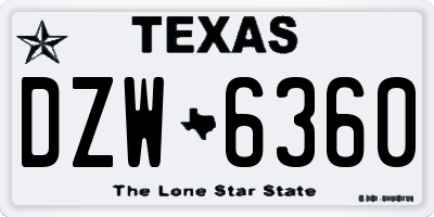 TX license plate DZW6360