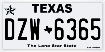 TX license plate DZW6365