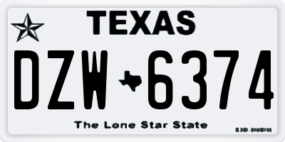 TX license plate DZW6374