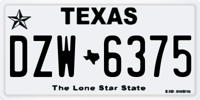 TX license plate DZW6375