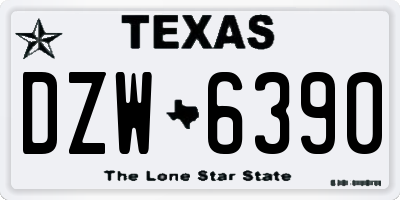TX license plate DZW6390