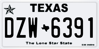 TX license plate DZW6391