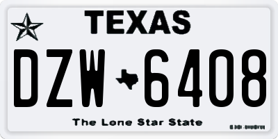 TX license plate DZW6408