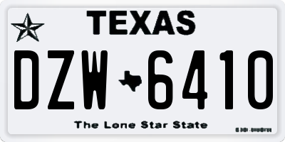 TX license plate DZW6410