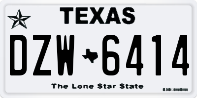 TX license plate DZW6414