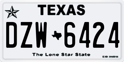 TX license plate DZW6424