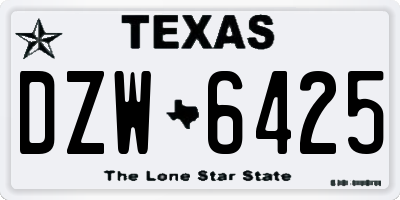 TX license plate DZW6425