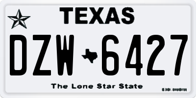 TX license plate DZW6427