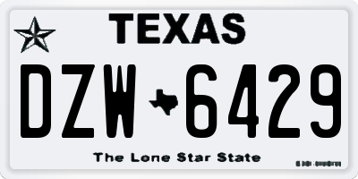 TX license plate DZW6429