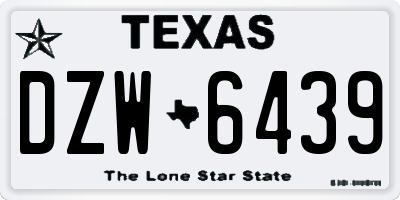 TX license plate DZW6439