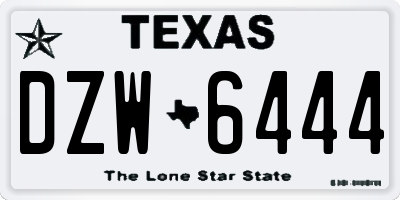 TX license plate DZW6444