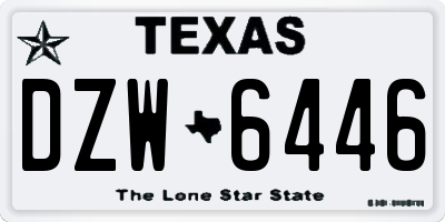 TX license plate DZW6446