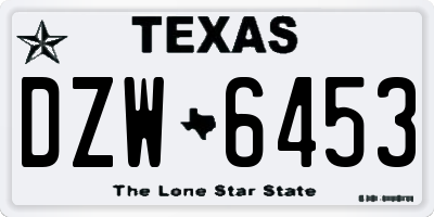 TX license plate DZW6453