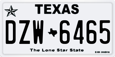 TX license plate DZW6465