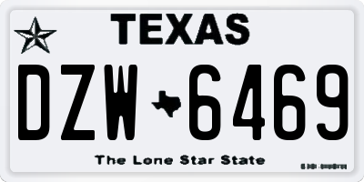 TX license plate DZW6469