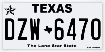 TX license plate DZW6470