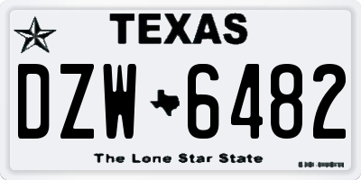 TX license plate DZW6482