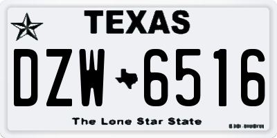 TX license plate DZW6516