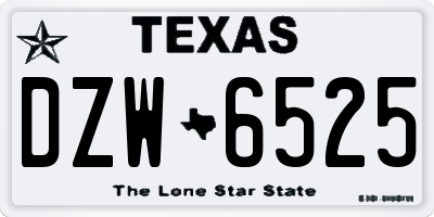 TX license plate DZW6525