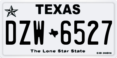 TX license plate DZW6527