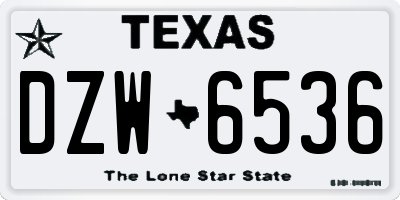 TX license plate DZW6536