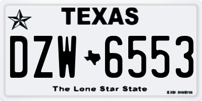 TX license plate DZW6553