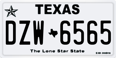TX license plate DZW6565