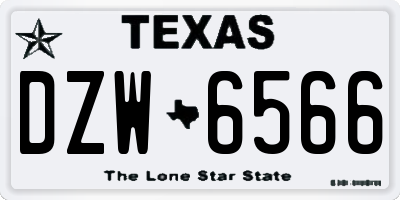 TX license plate DZW6566