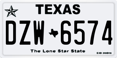 TX license plate DZW6574
