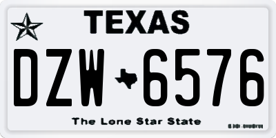 TX license plate DZW6576