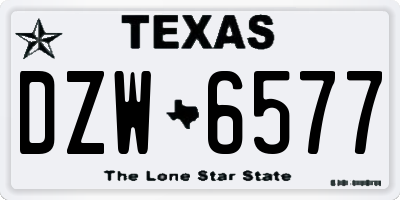 TX license plate DZW6577
