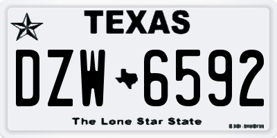 TX license plate DZW6592