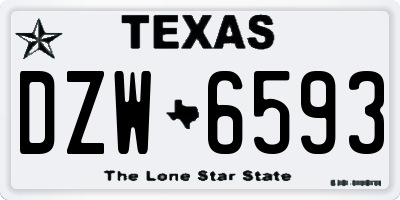 TX license plate DZW6593