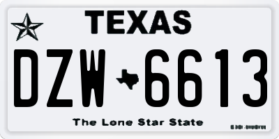 TX license plate DZW6613