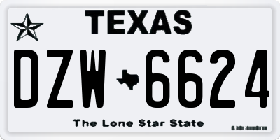 TX license plate DZW6624