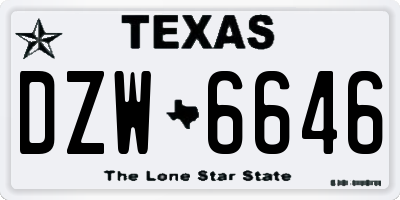 TX license plate DZW6646