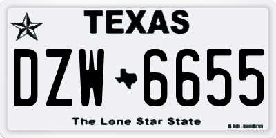 TX license plate DZW6655