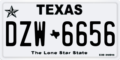 TX license plate DZW6656