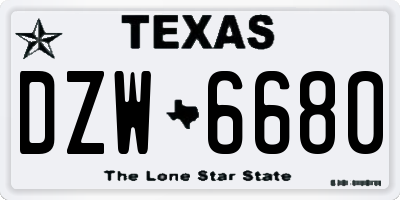 TX license plate DZW6680