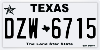 TX license plate DZW6715
