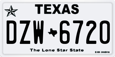 TX license plate DZW6720