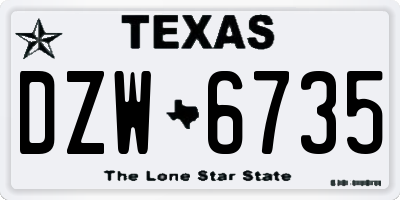 TX license plate DZW6735