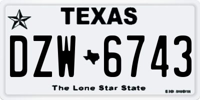 TX license plate DZW6743