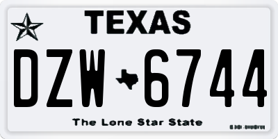 TX license plate DZW6744
